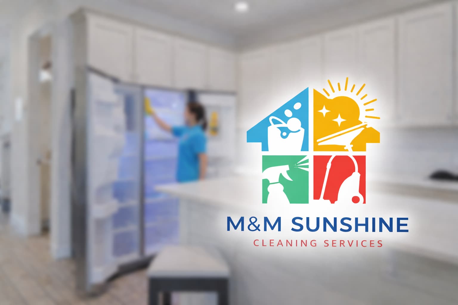 Professional cleaning service team at work